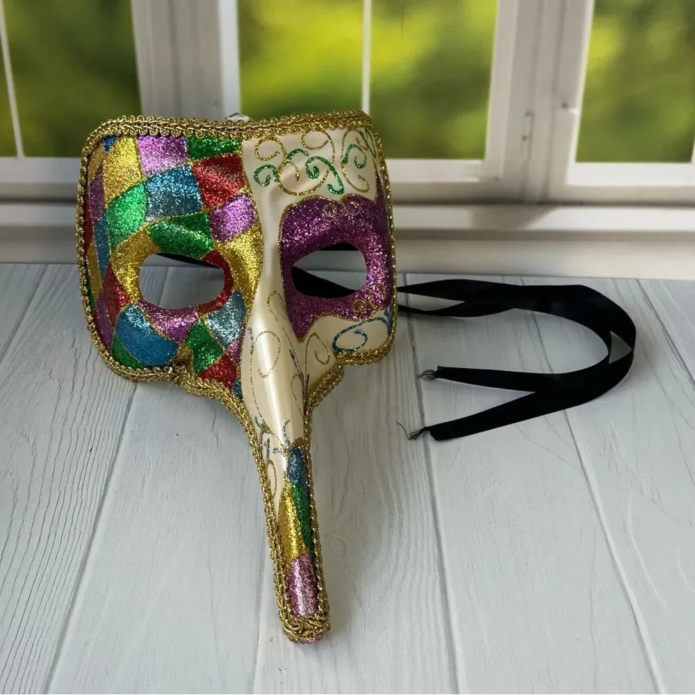 Venetian Mardi Gras Masquerade Long Nose Beak Mask